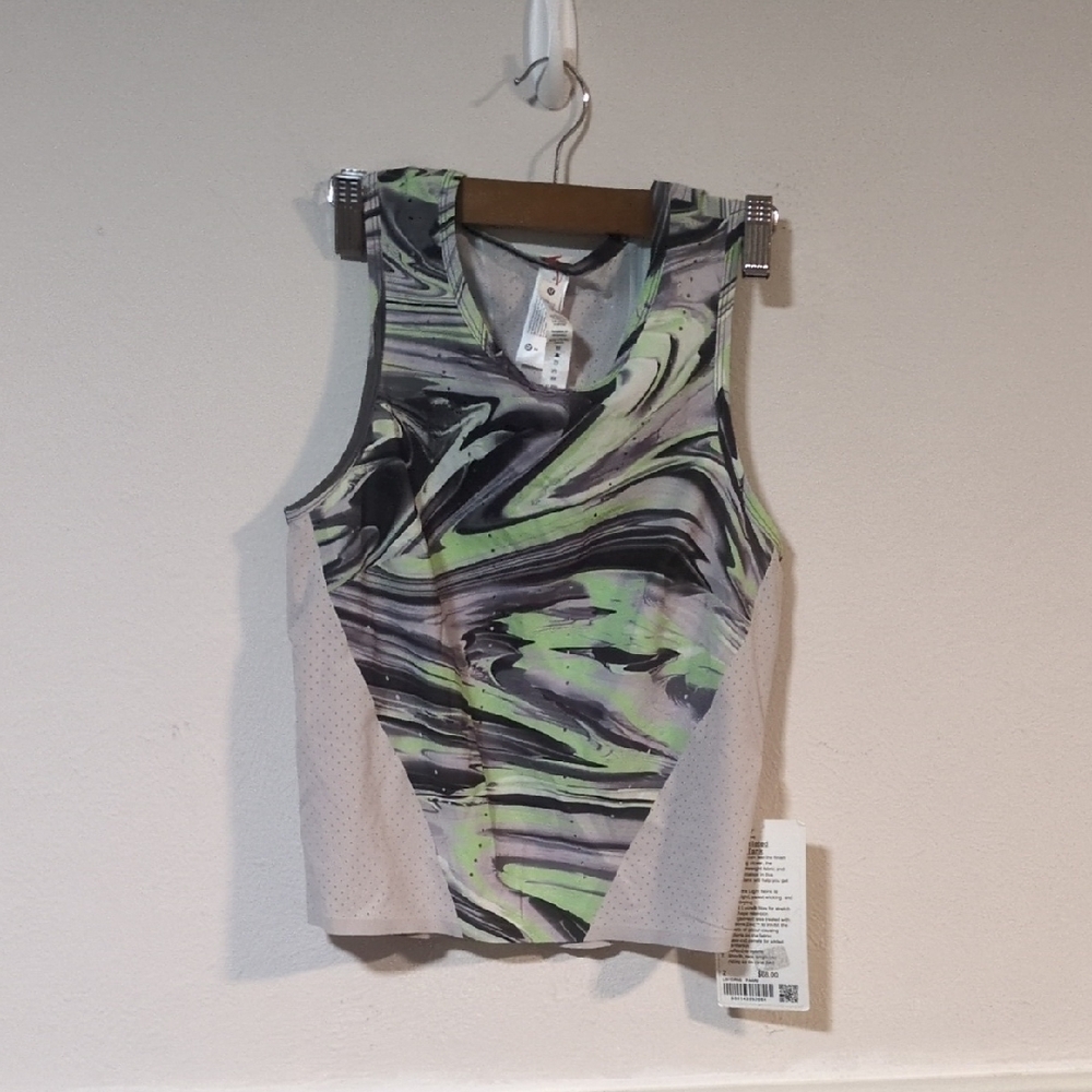 lululemon athletica Green and Gray Marble-Print Performance Tank